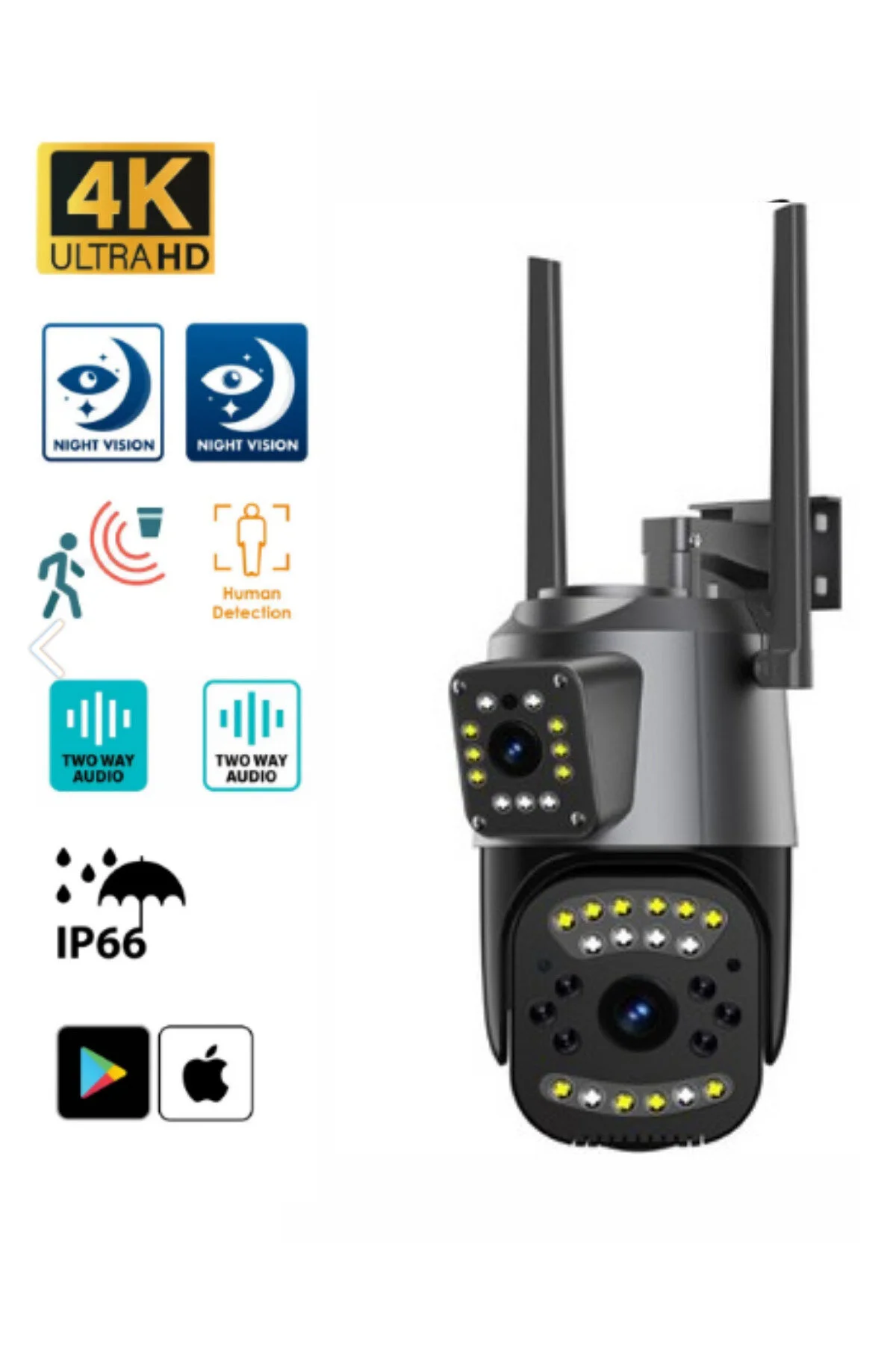 Blic BLM-50 4MP Çift Lens WiFi + Ethernet IP66 PTZ Güvenlik Kamerası