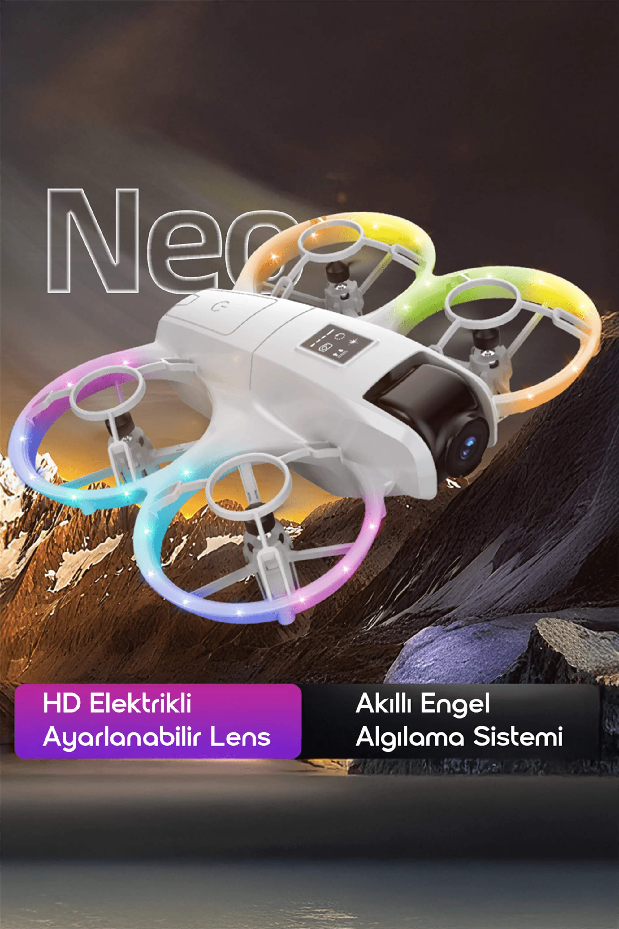 KATJMER DRNMF-001 Neo Mini Fly 1080P Kameralı 4 Yönlü Engel Sensörlü Mini Drone