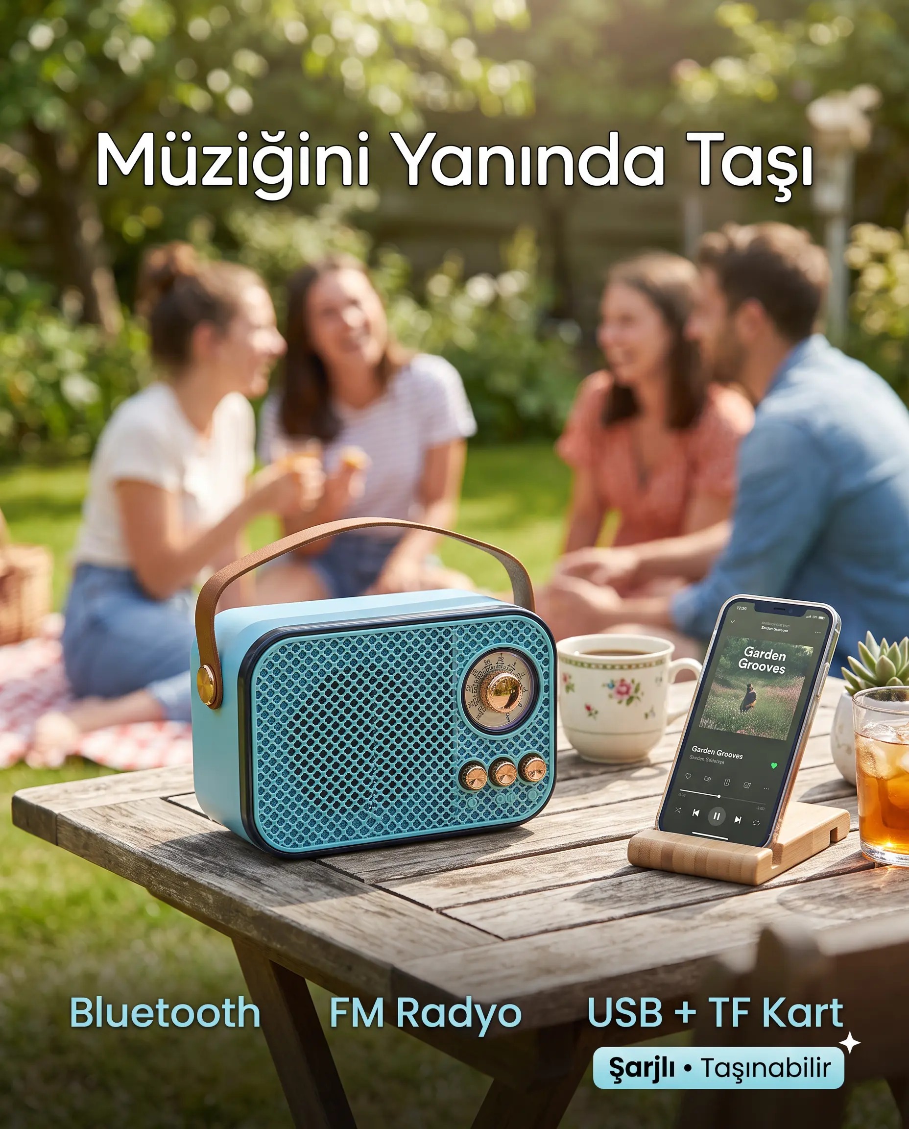 M23 Retro Bluetooth Hoparlör 5W – FM Radyo, USB, TF Kart ve TWS Destekli