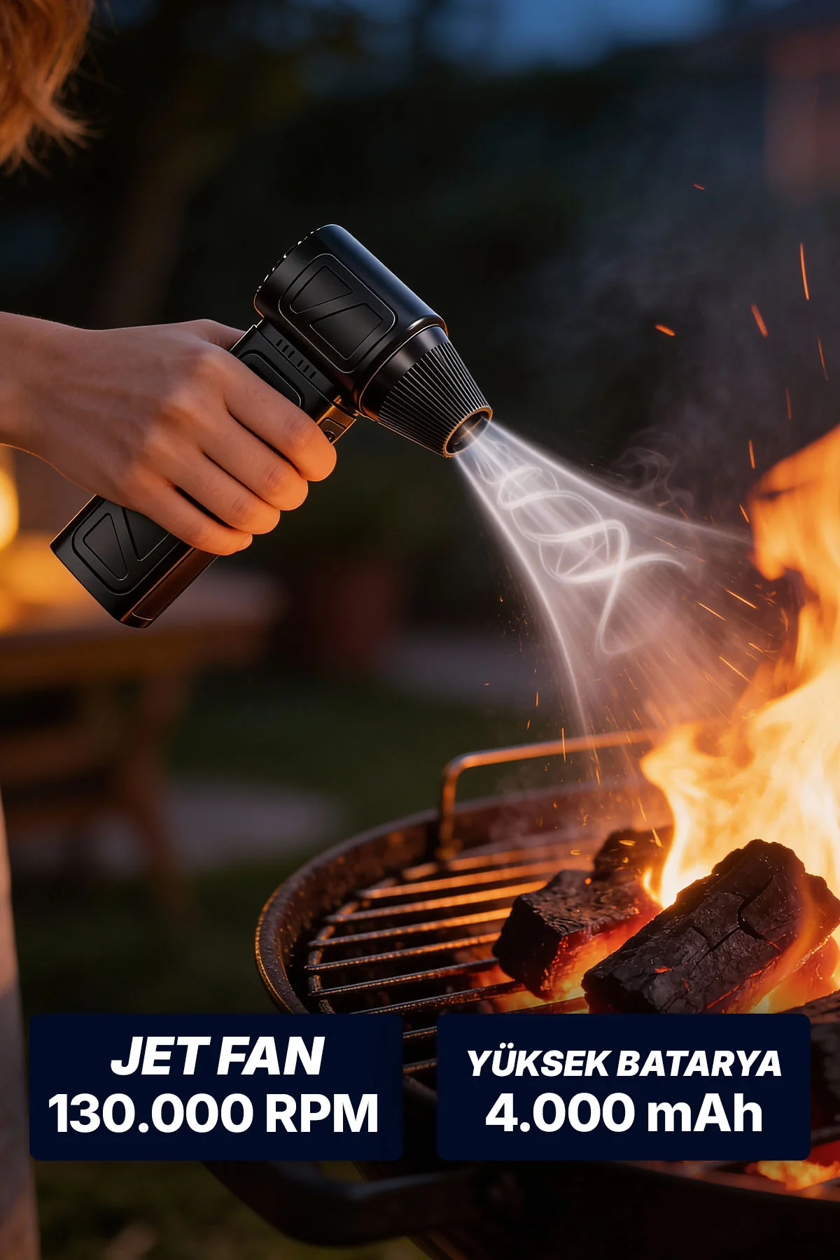 Mini Turbo Jet Fan 130.000 RPM – Şarjlı Hava Kompresörü & Temizlik Fanı