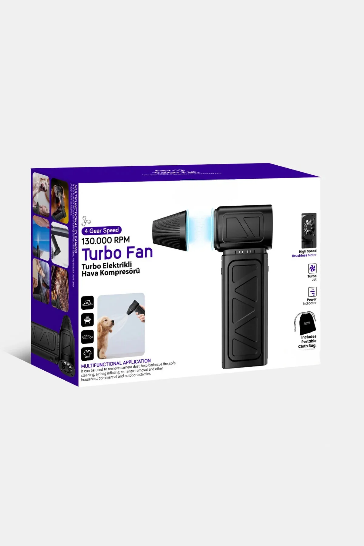 Mini Turbo Jet Fan 130.000 RPM – Şarjlı Hava Kompresörü & Temizlik Fanı