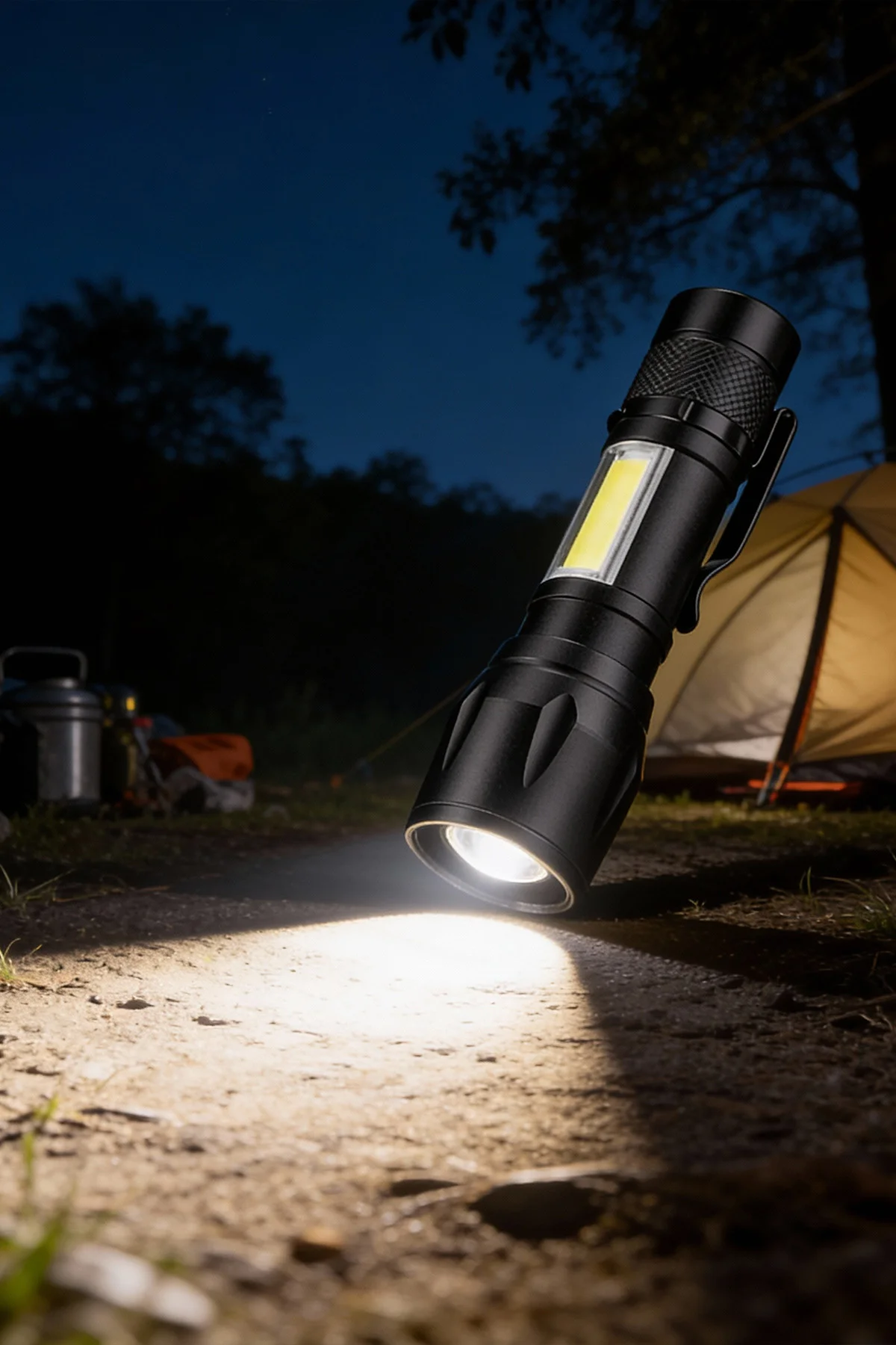 Ultra Güçlü 2500 Lumen 5W COB LED USB Şarjlı El Feneri